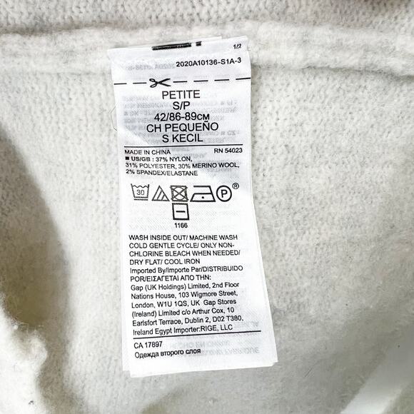 Banana Republic Women's Heathered Cream Turtleneck‎ Midi Sweater Dress Size SP - Picture 4 of 5